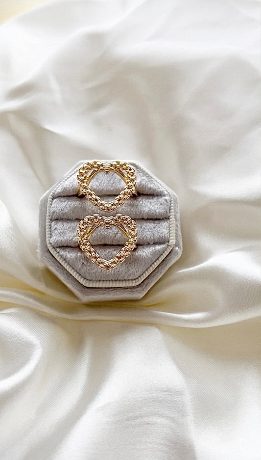 Love Rolex Ring - gold heart rings on velvet ring box